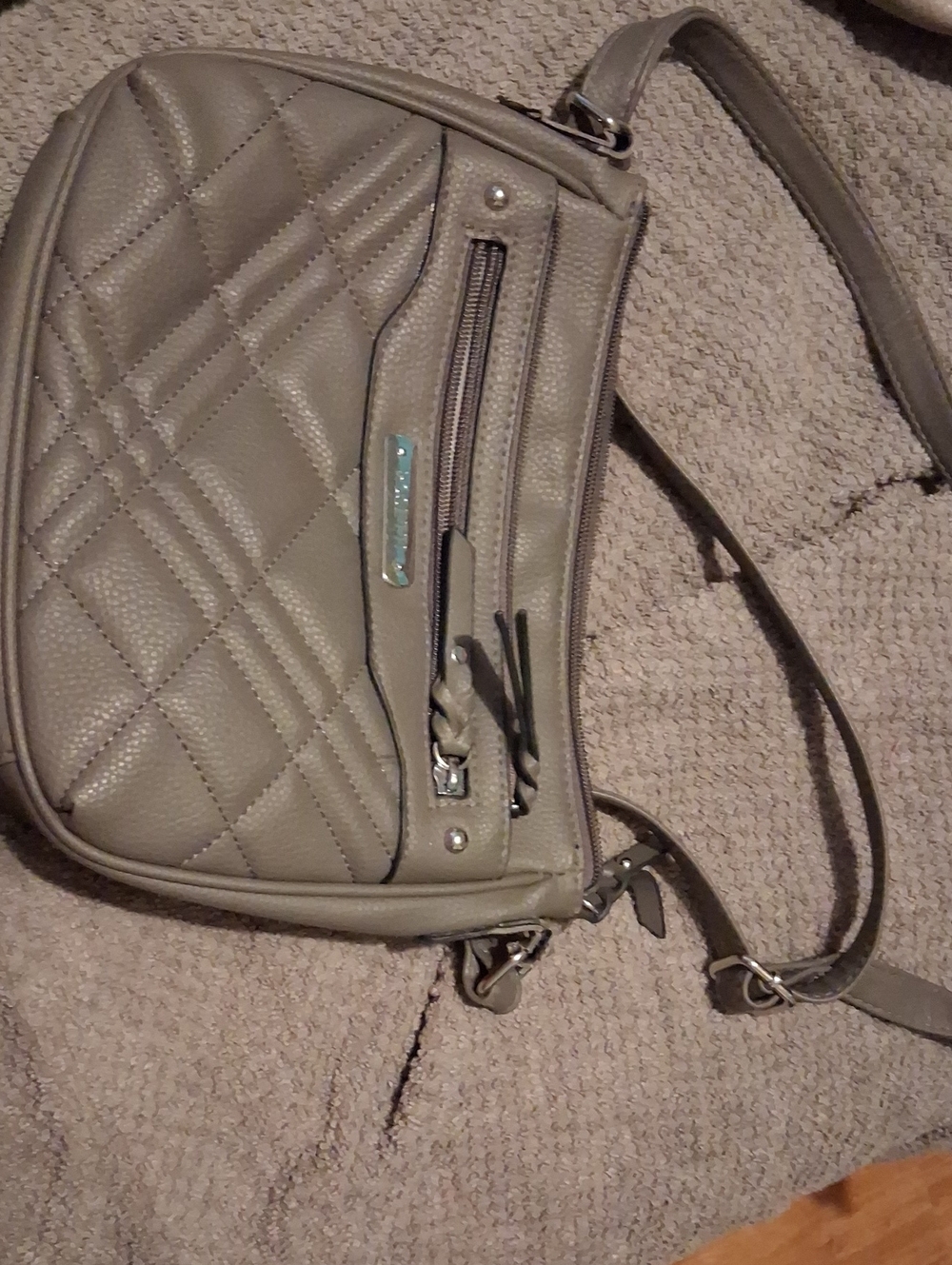 Rosetti Quilted Crossbody Bag in Taupe Gray